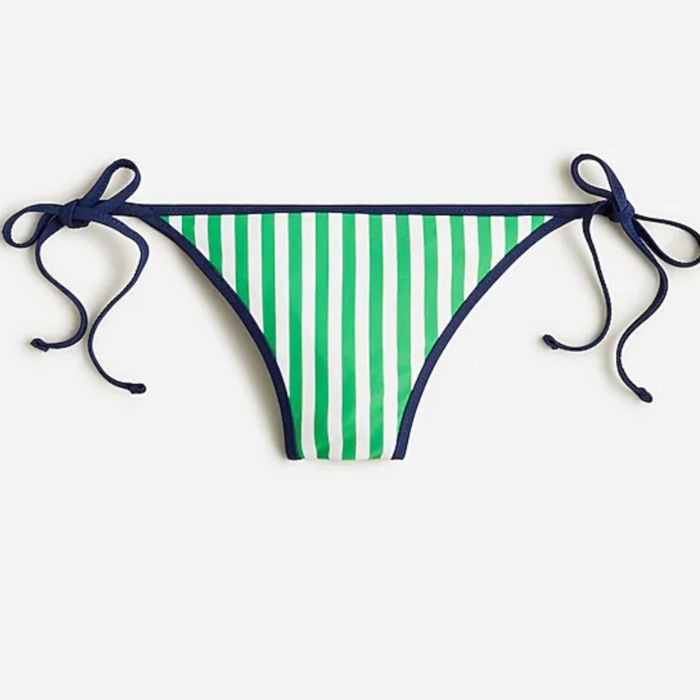NWT J Crew String Hipster Bikini Bottoms Reversible Stripe and Floral Print